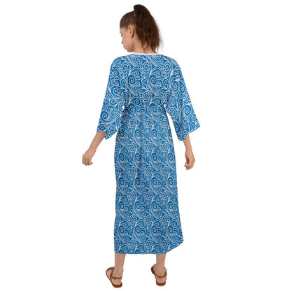 Grecian Style Maxi Dress  Blue Wind