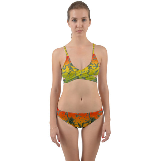 Marijuana Wrap Around Bikini Set