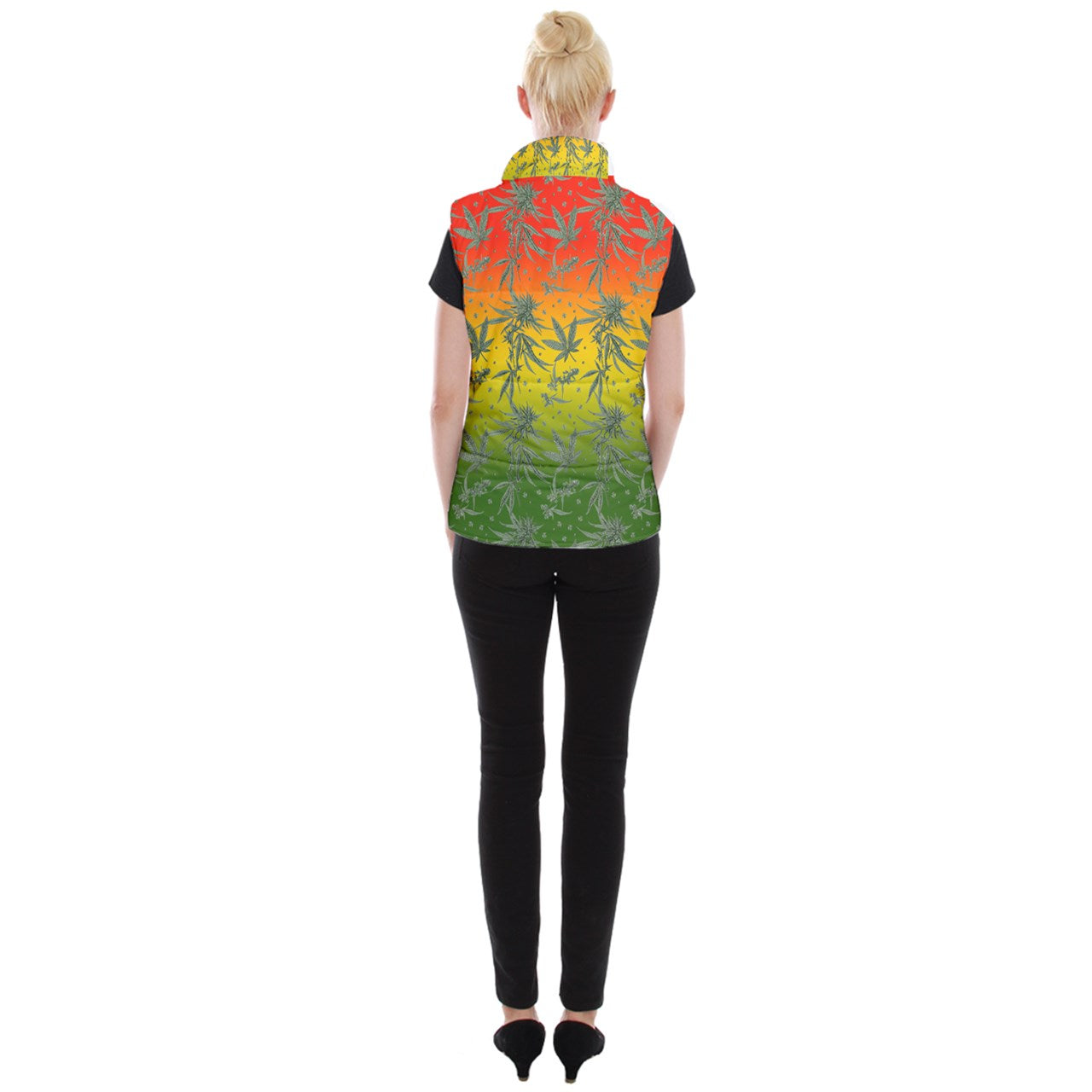 Marijuana Women's Button Up Vest
