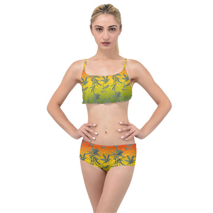 Marijuana Layered Top Bikini Set