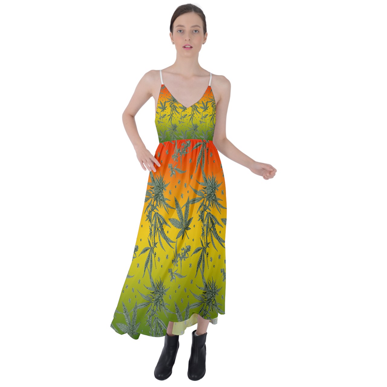 Marijuana Tie Back Maxi Dress