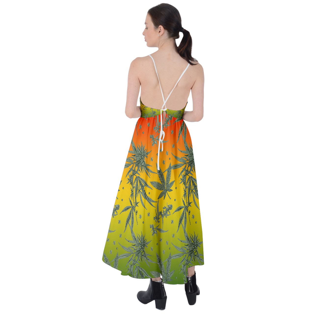 Marijuana Tie Back Maxi Dress