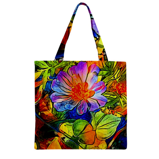 Petunia Zipper Grocery Tote Bag