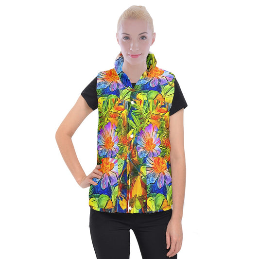 Petunia Women's Button Up Vest 3XL