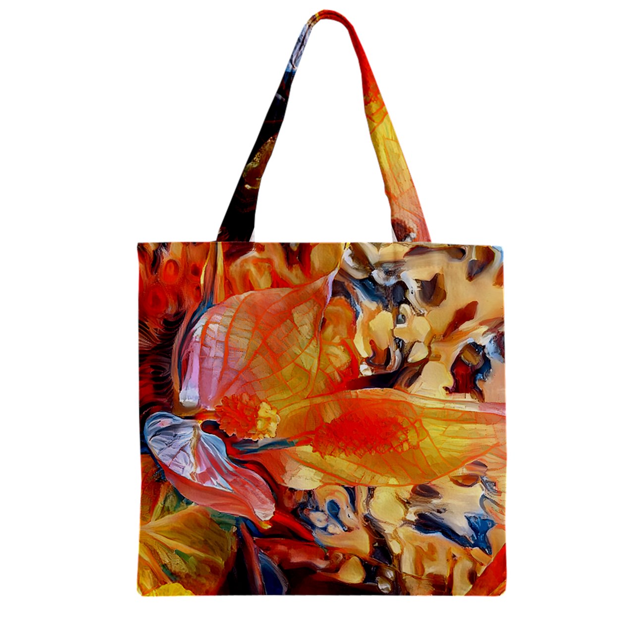 Peace Lily Zipper Grocery Tote Bag