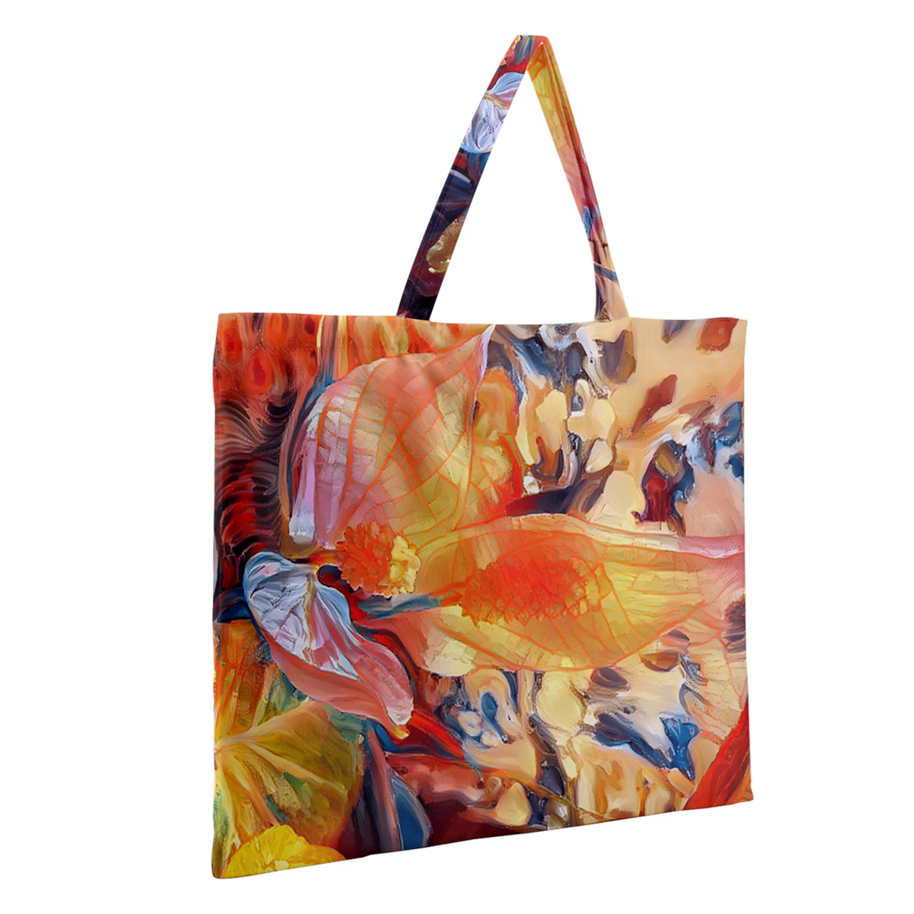 Peace Lily Zipper Large Tote Bag