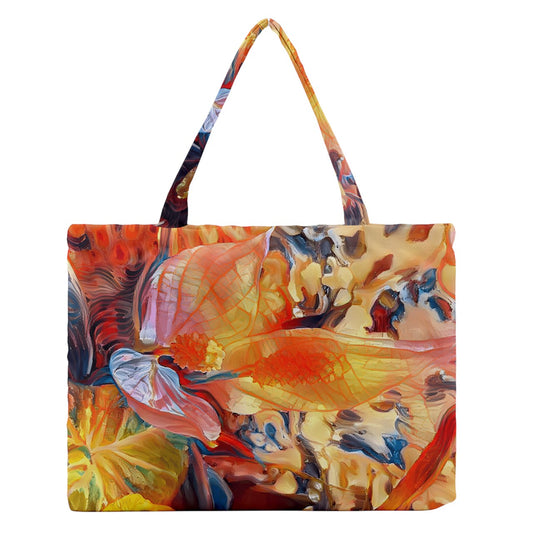 Peace Lily Zipper Medium Tote Bag