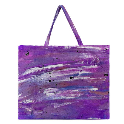 Purple Zipper Large Tote Bag