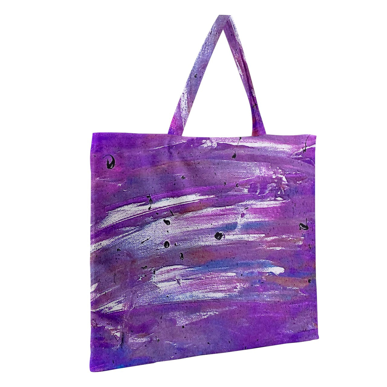 Purple Zipper Large Tote Bag