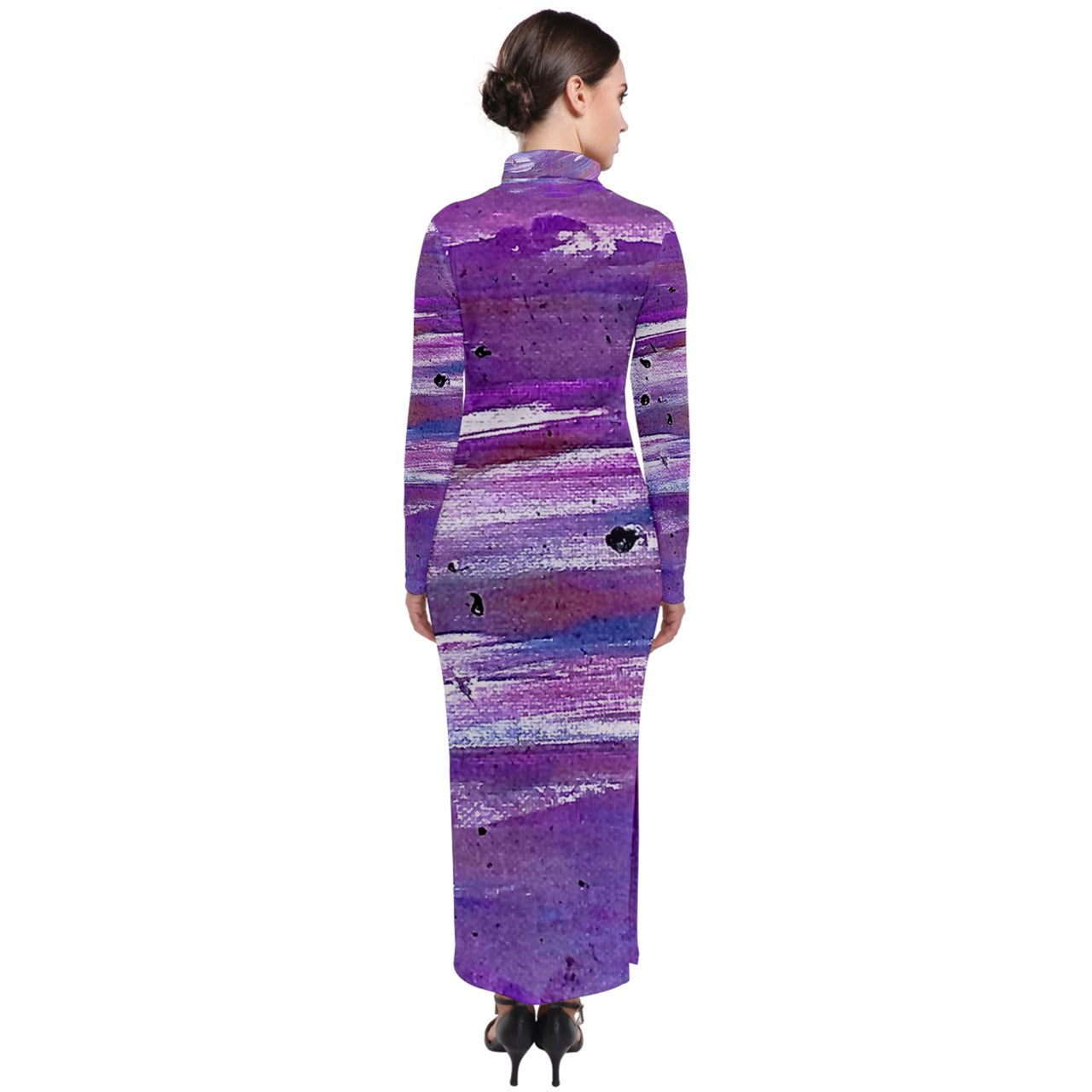 Purple Turtleneck Maxi Dress