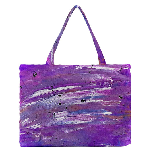 Purple Zipper Medium Tote Bag