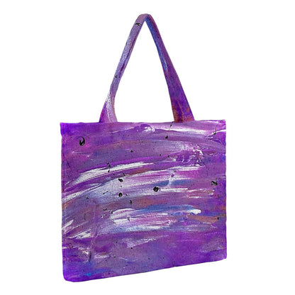 Purple Zipper Medium Tote Bag