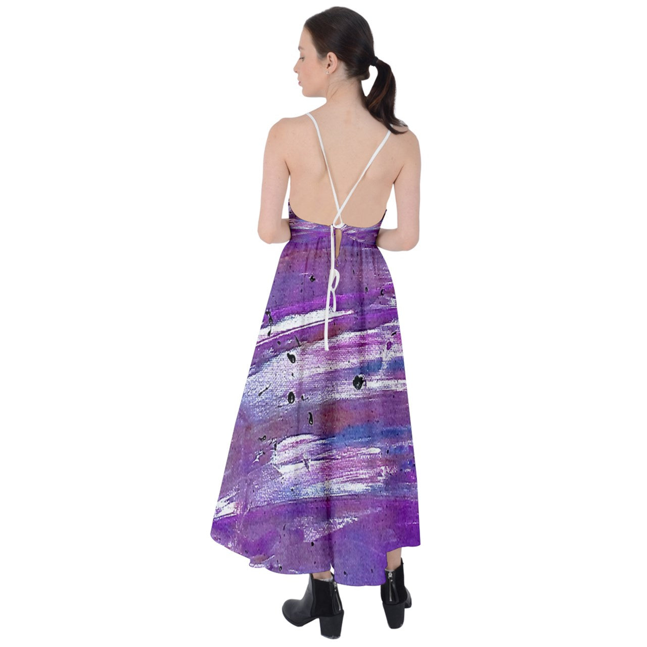 Purple Tie Back Maxi Dress