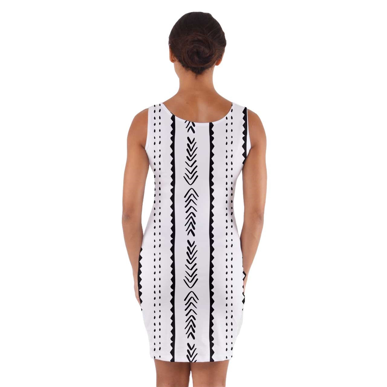 African Mudcloth #20 Wrap Front Bodycon Dress