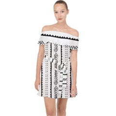 African | Ethnic | Mudcloth | #20 Off Shoulder Chiffon Dress