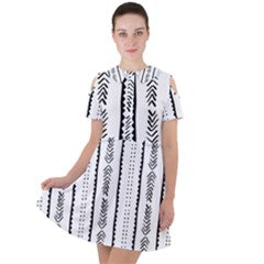 African | Ethnic | Mudcloth | #20 Short Sleeve Shoulder Cut Out Dress