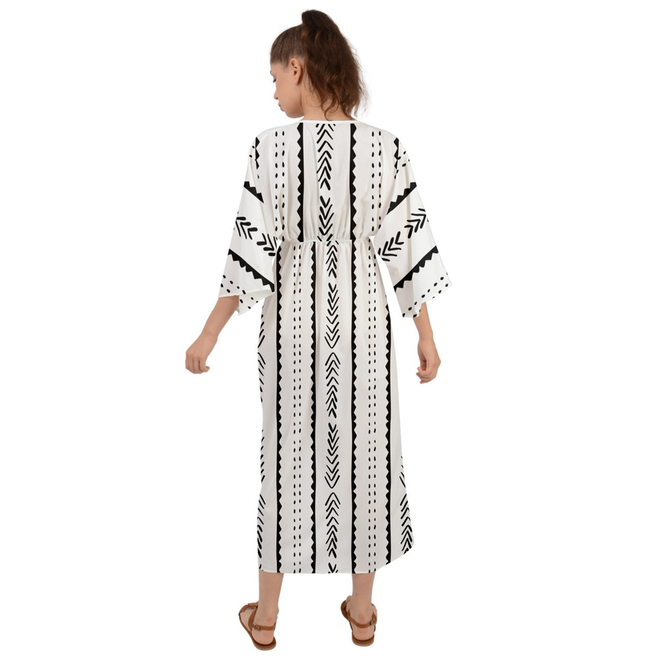 African Mudcloth #20 Grecian Style Maxi Dress