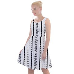 African | Ethnic | Mudcloth | #20 Knee Length Skater Dress