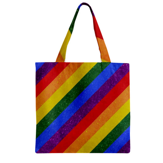 Rainbow Pride Zipper Grocery Tote Bag