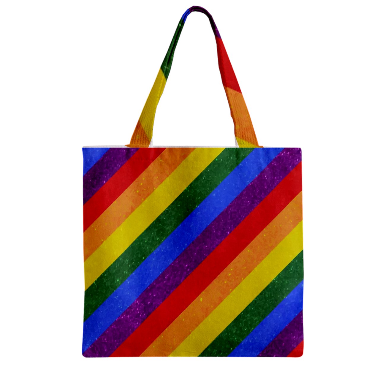 Rainbow Pride Zipper Grocery Tote Bag