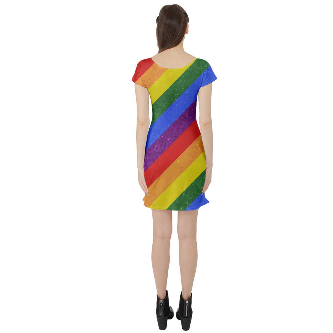 Rainbow Pride Short Sleeve Skater Dress