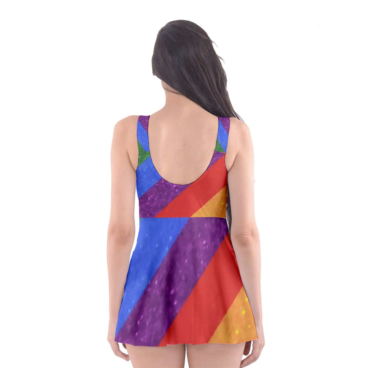 Colorful LGBTQ Skater Dress Swimsuit for Women