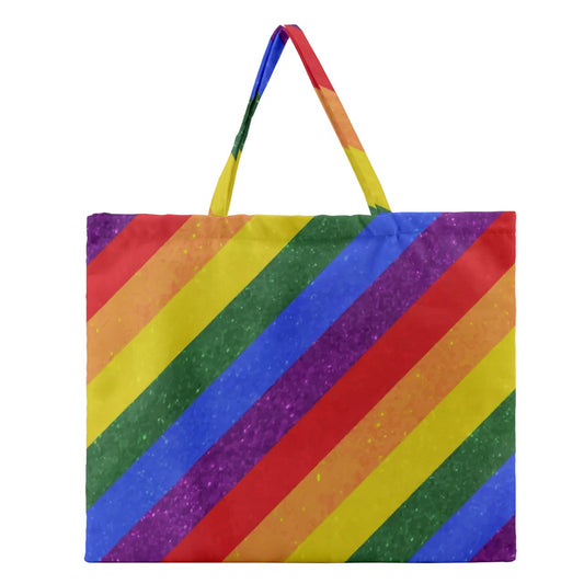 Rainbow Pride Zipper Large Tote Bag