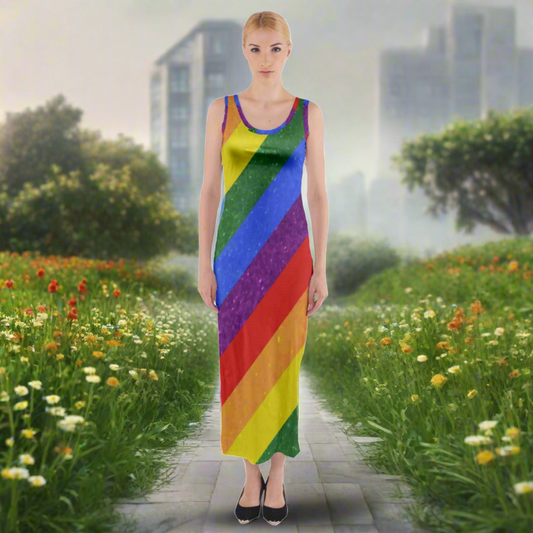 Rainbow Pride | Gay Pride | LGBTQ Pride | Fitted Maxi Dress - Sizes up to 5XL