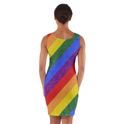 Rainbow Pride Wrap Front Bodycon Dress