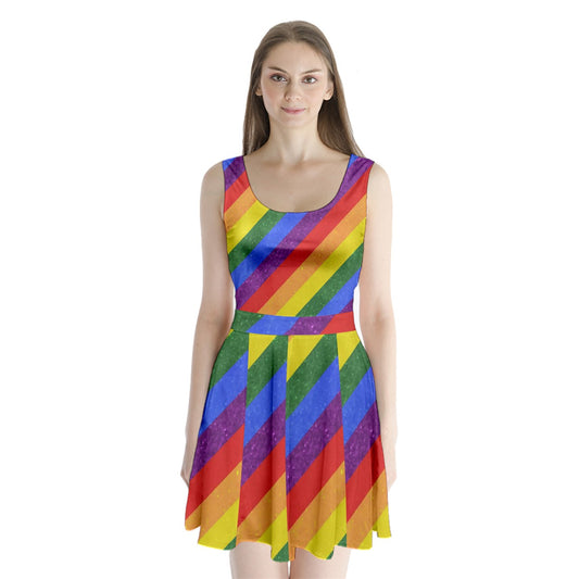 Rainbow Pride Split Back Mini Dress