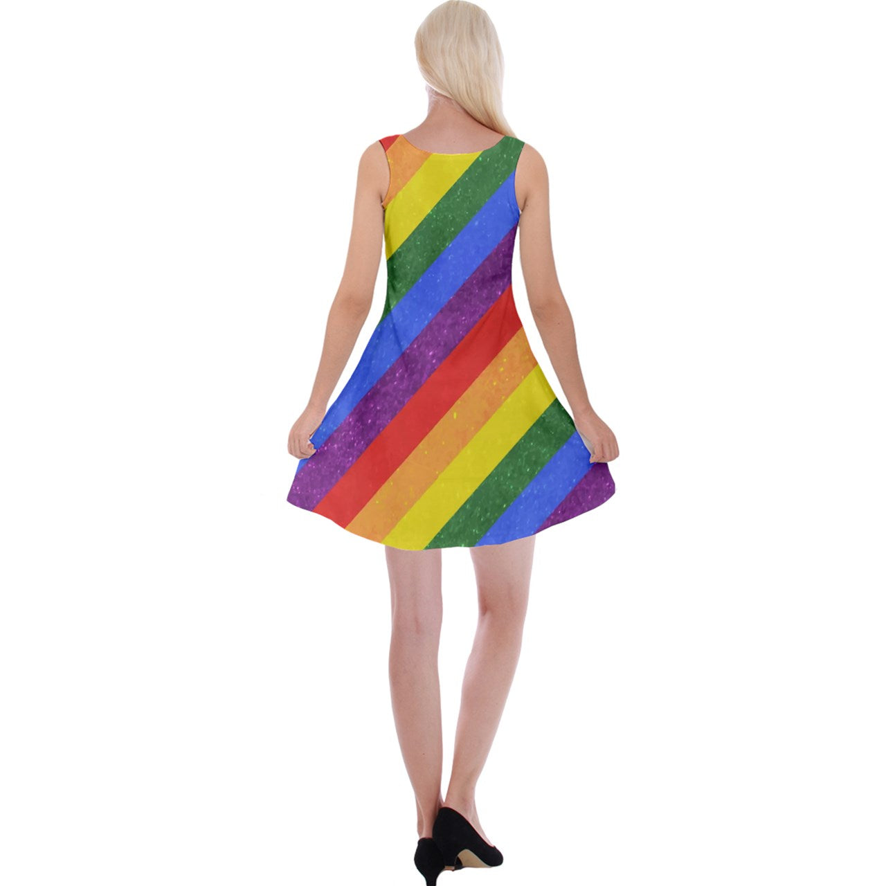 Rainbow Pride Reversible Velvet Sleeveless Dress