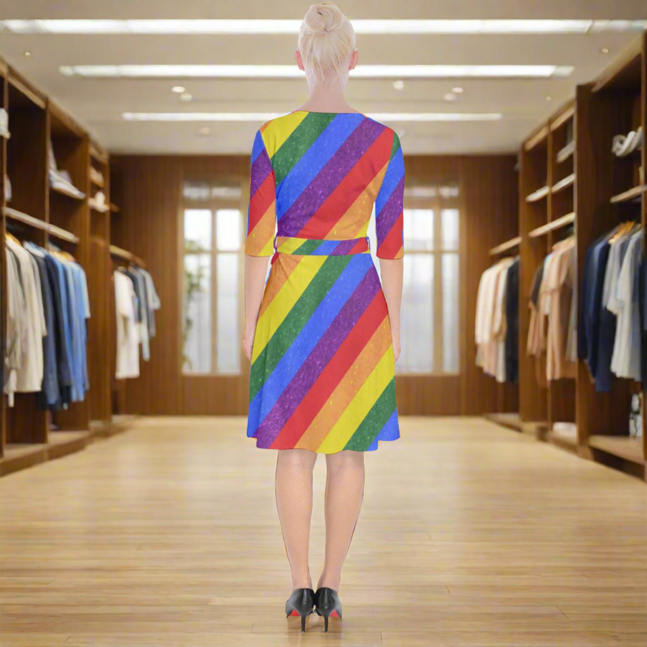 LGBTQ Wrap Up Cocktail Dress - Rainbow Pride