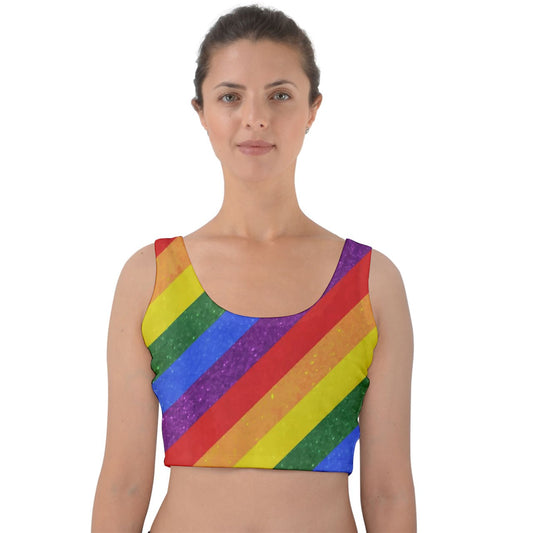 Rainbow Pride Velvet Crop Top
