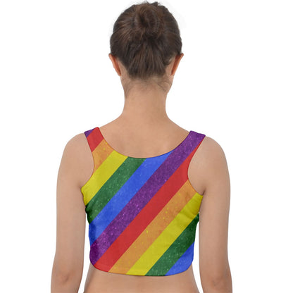 Rainbow Pride Velvet Crop Top