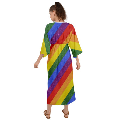 Rainbow Pride Grecian Style Maxi Dress