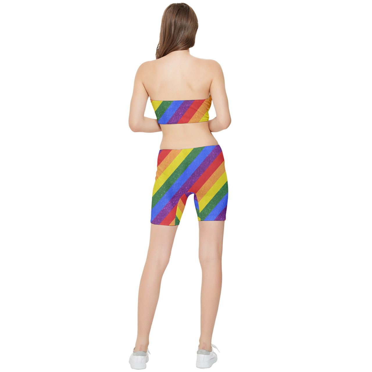 Rainbow Pride Stretch Shorts and Tube Top Set