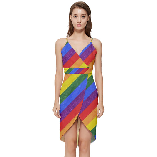 Rainbow Pride Wrap Frill Dress