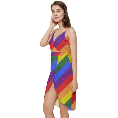 Rainbow Pride Wrap Frill Dress