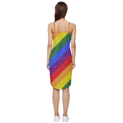 Rainbow Pride Wrap Frill Dress