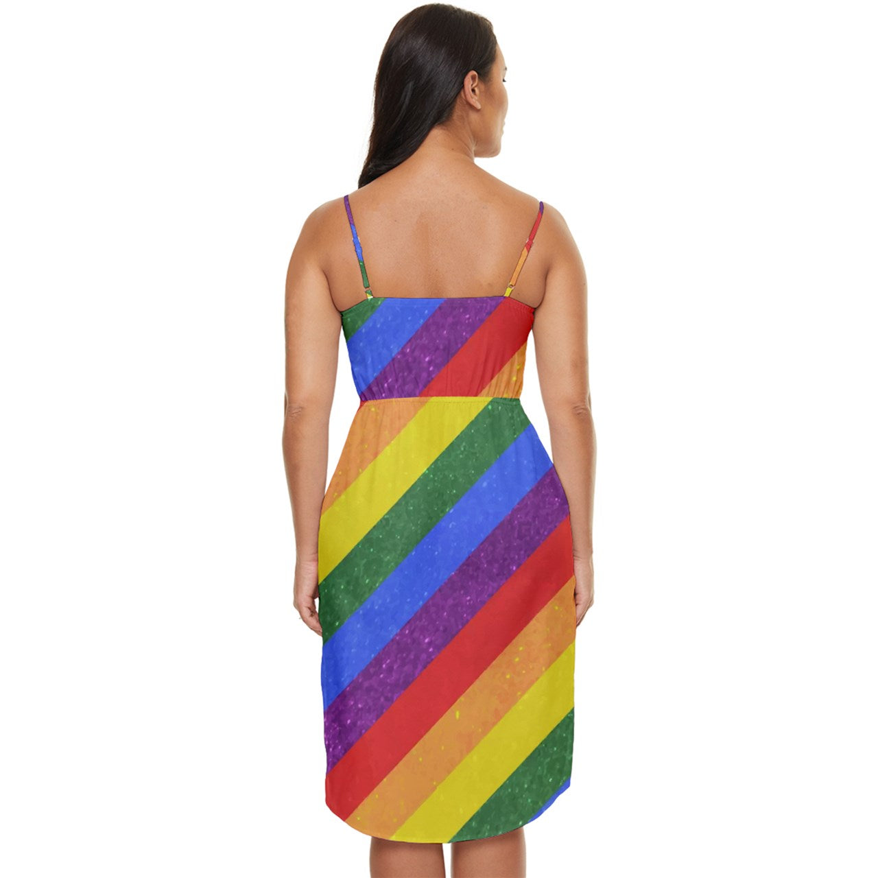 Rainbow Pride Tulip Hem Mini Chiffon Dress