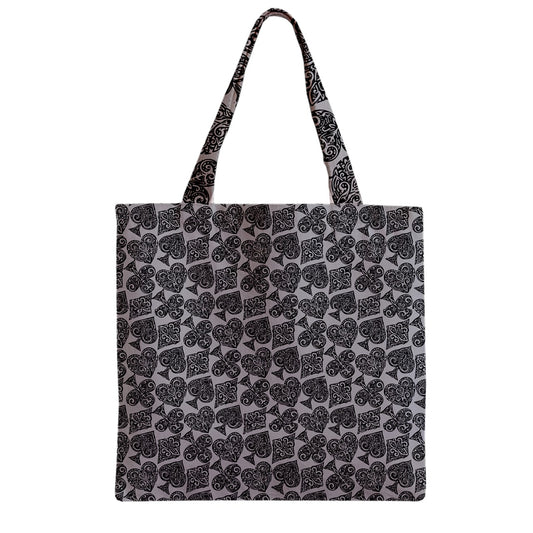 Playingcards-grey Zipper Grocery Tote Bag