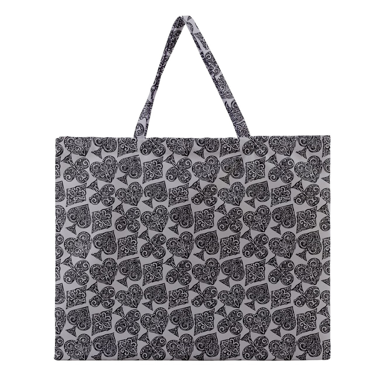 Playingcards-grey Zipper Large Tote Bag