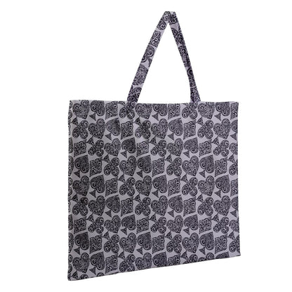 Playingcards-grey Zipper Large Tote Bag