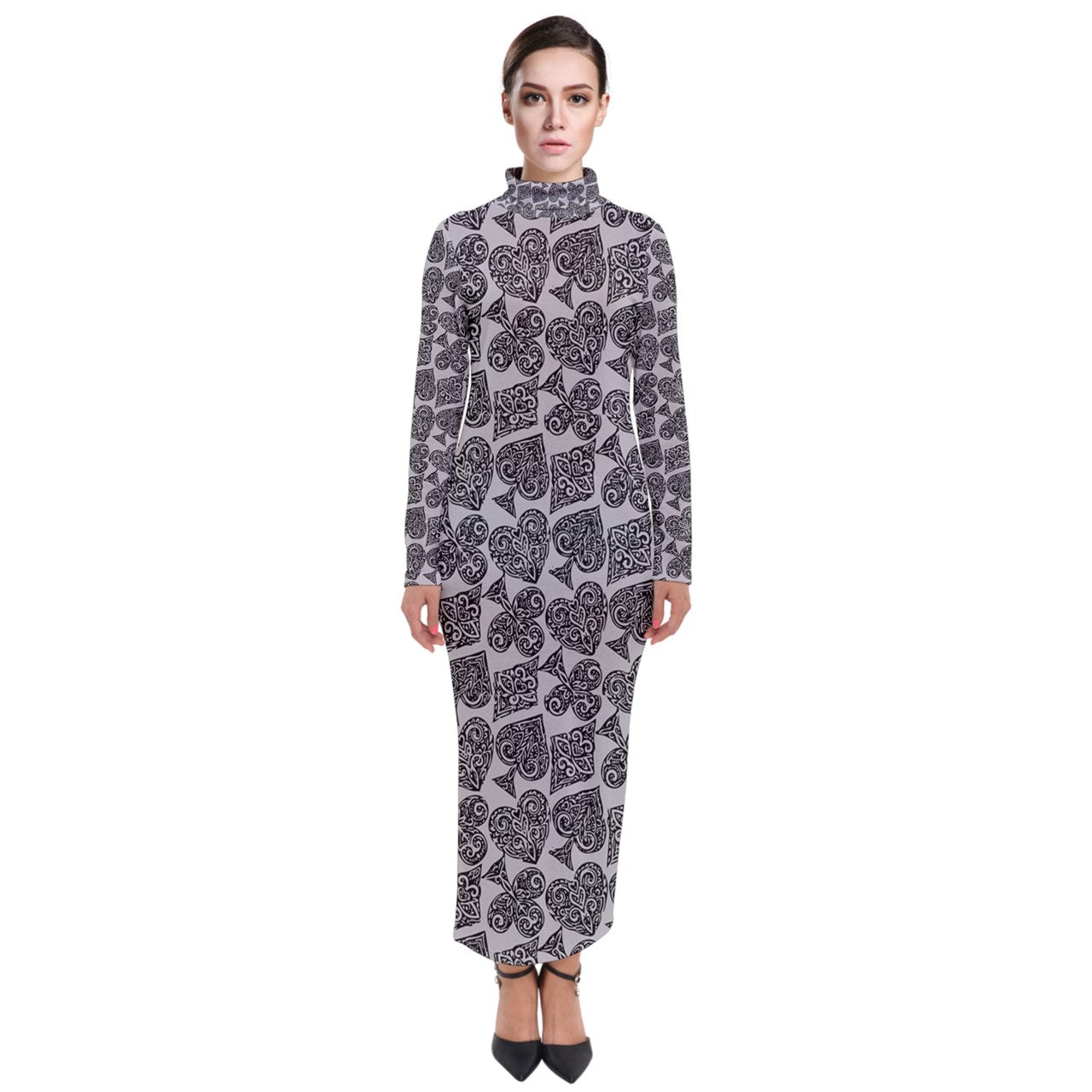 Poker Turtleneck Maxi Dress