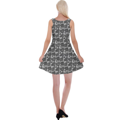 Playingcards-grey Reversible Velvet Sleeveless Dress