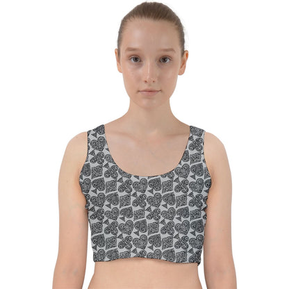 Poker Velvet Racer Back Crop Top