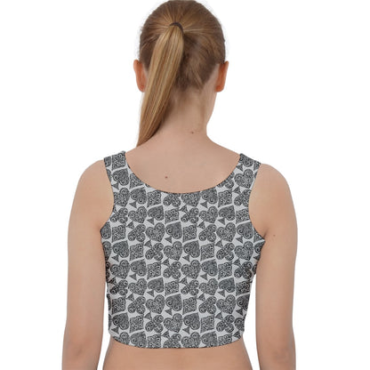 Poker Velvet Racer Back Crop Top