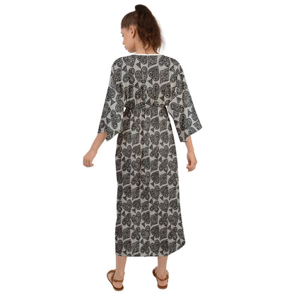 Playing cards grey Grecian Style Maxi Dress