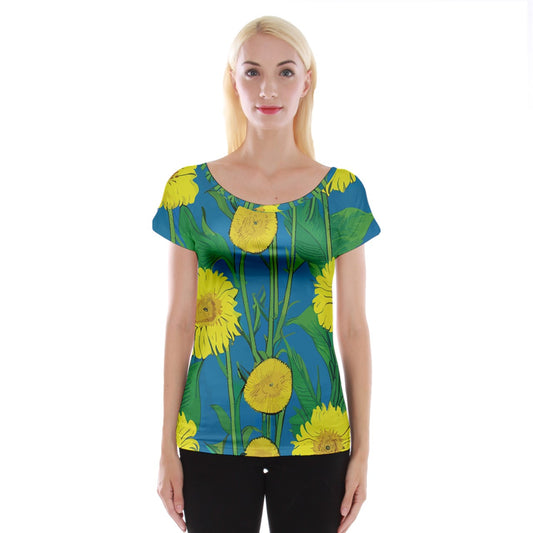 Sunflower Cap Sleeve Top