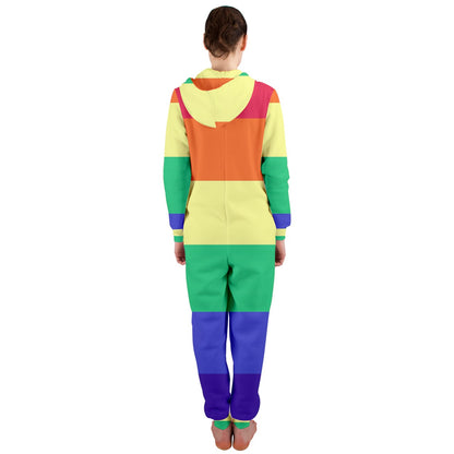 LGBTQ Rainbow Pride #12 Hooded Jumpsuit (Ladies)